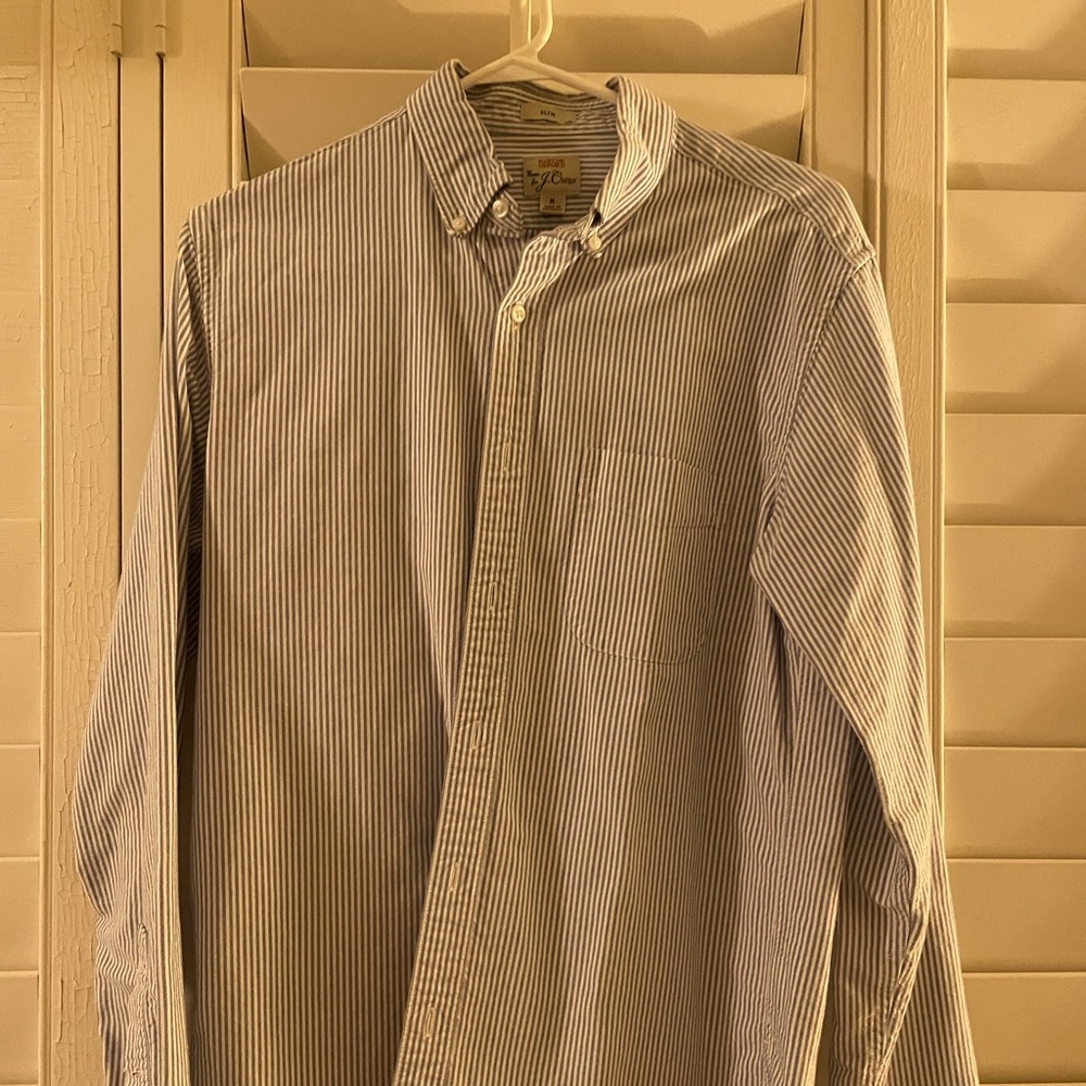 J. Crew Pinstripe Oxford Button Down